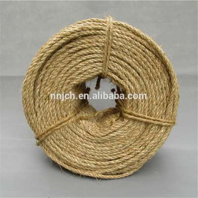 Sisal Rope 3-Strand 8mm Natural Color Hemp Cords China Supplier